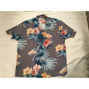 Tommy Bahama 100% Silk Shirt Aloha Hawaiian Floral Camp Paradise Large